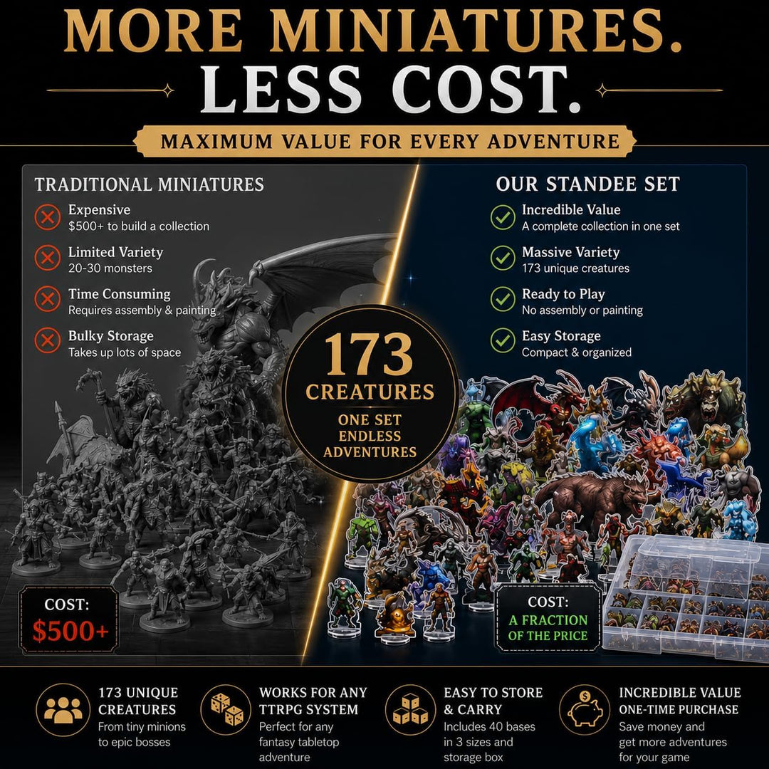 DND Miniatures Dungeons and Dragons Starter Set 170 Minis für DND 5E Maps Pathfinder Accessories Fla