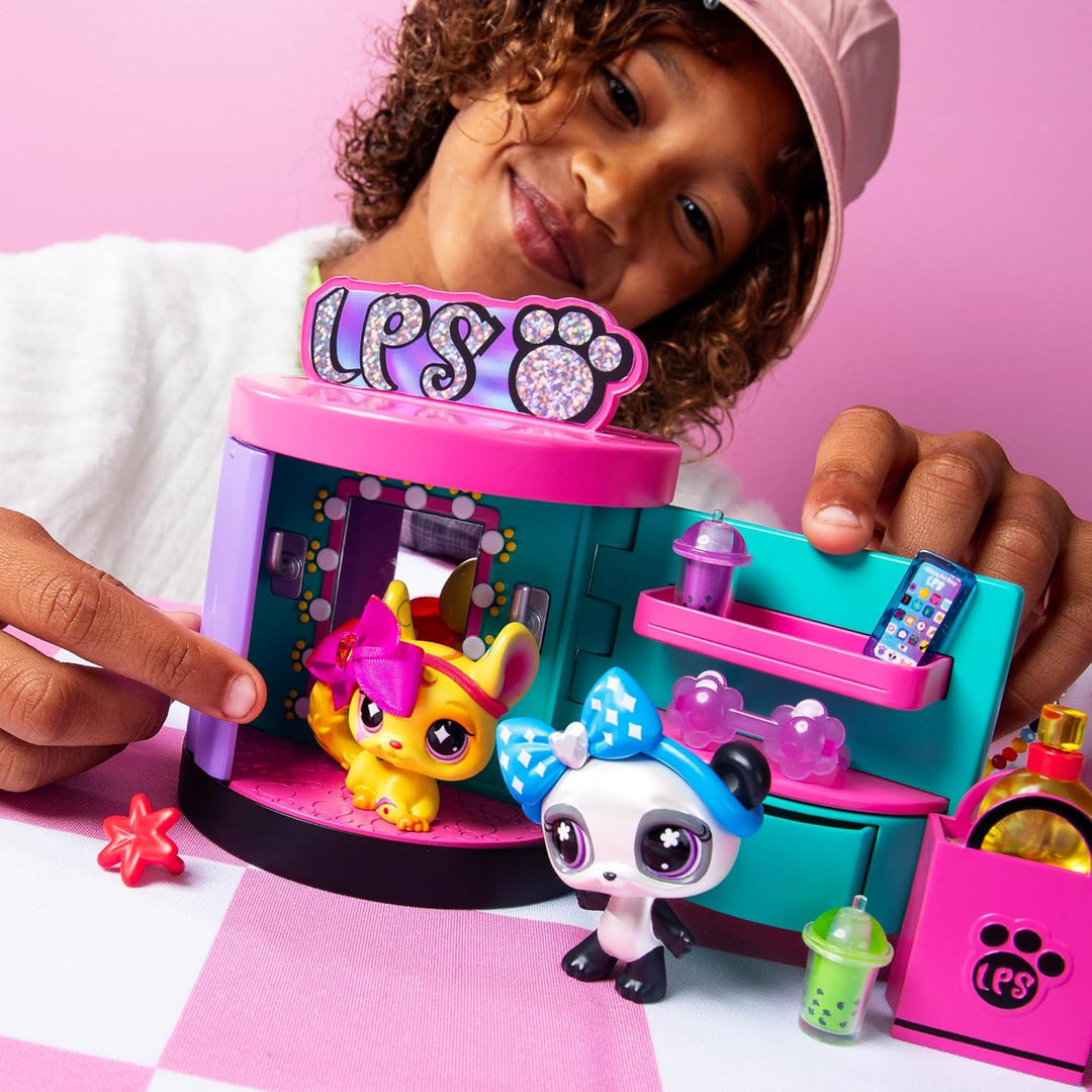 Littlest Pet Shop - Sweet and Style Set - 4-in-1 Boutique - Pack mit 3 Tieren, 15 Zubehörteilen, 1 K