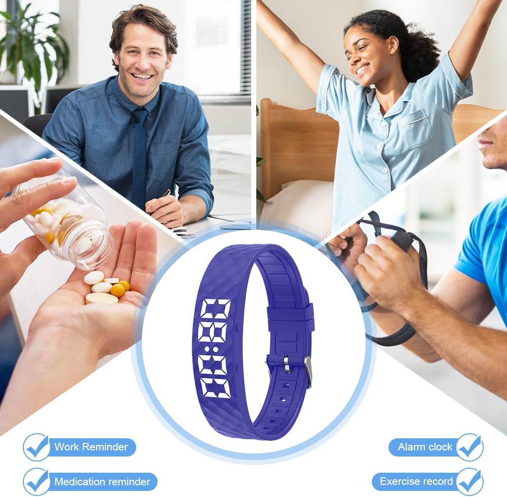 CEWROM Vibrationsalarm Erinnerung Uhr, Silent Vibrating Alarm Reminder Watch für Jungen/Mädchen, Wec