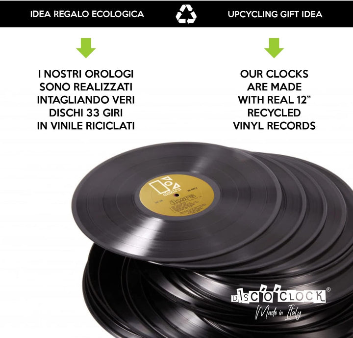 DISCOCLOCK - Enjoy The Silence Uhr auf 100% recycelter Vinyl-Schallplatte. Geschenk für alle Fans, l