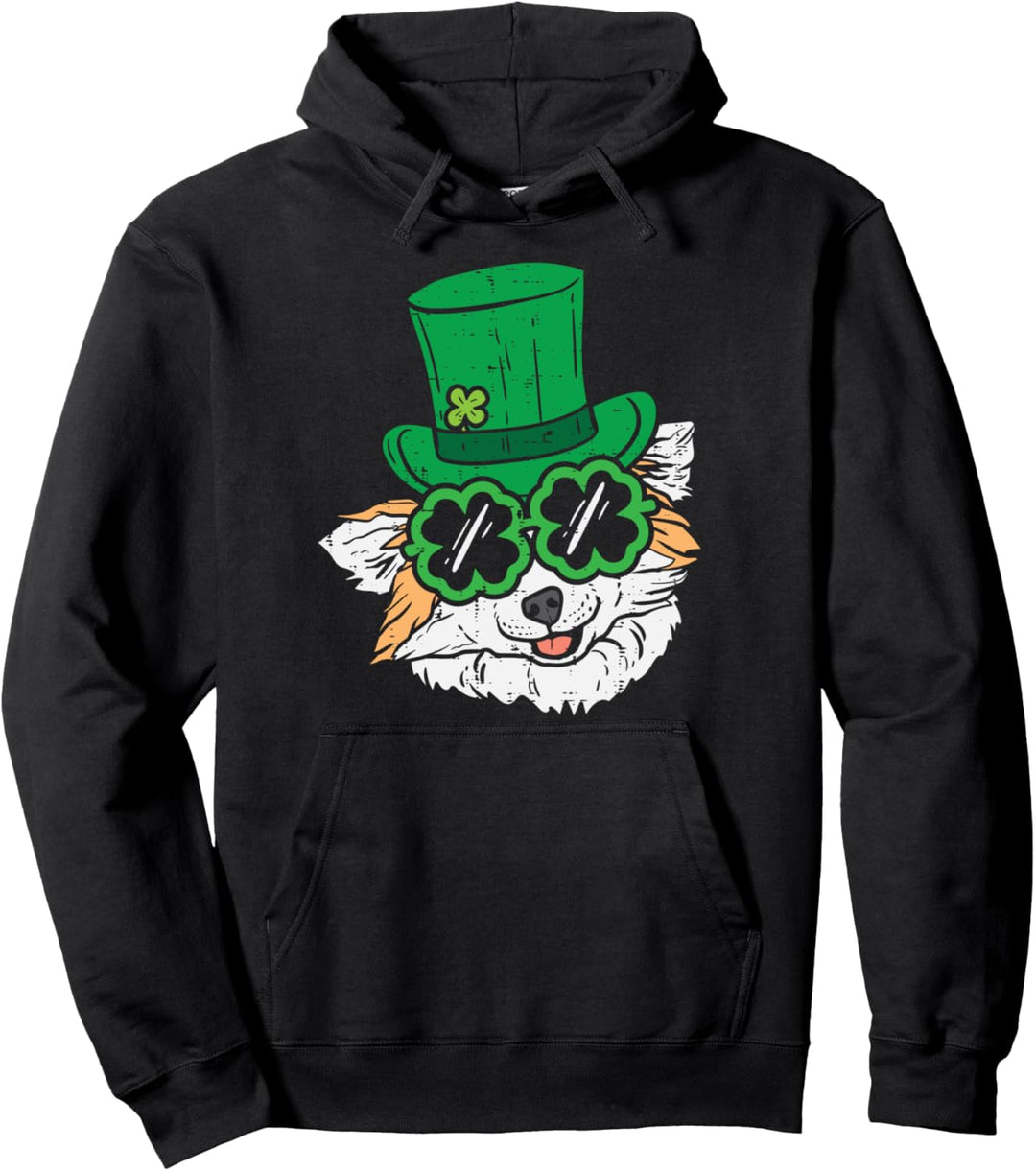 Leprechaun Chihuahua Clover Glasses St Patricks Day Dog Gift Pullover Hoodie