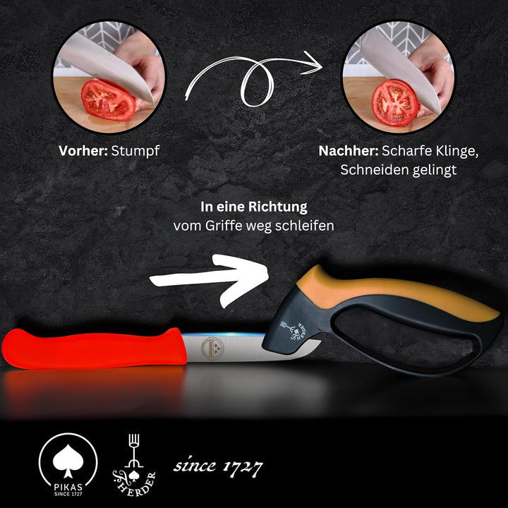 Messerschärfer – Handschärfer, Profi, Messerschleifer, klein, ergonomisch geformt, Fingerschutz, sch