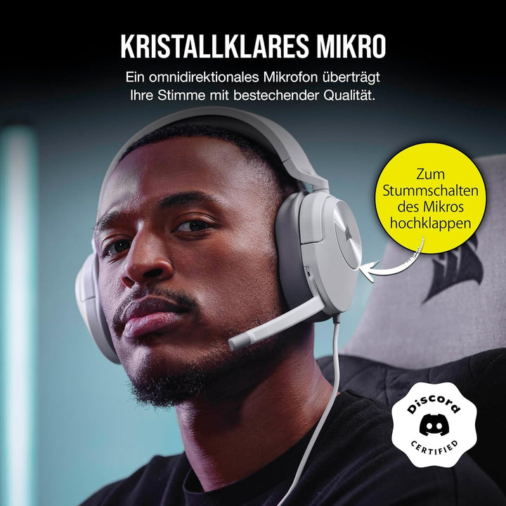 Corsair HS55 Stereo Gaming Headset White HS55 STEREO Weiss, HS55 STEREO Weiss