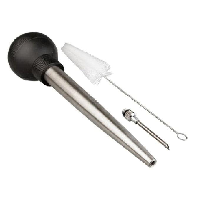Ibili Bratensaftspritze-Set 26 cm aus Edelstahl/Silikon, schwarz/weiss/silber, 26 x 11 x 5 cm, 3-Ein