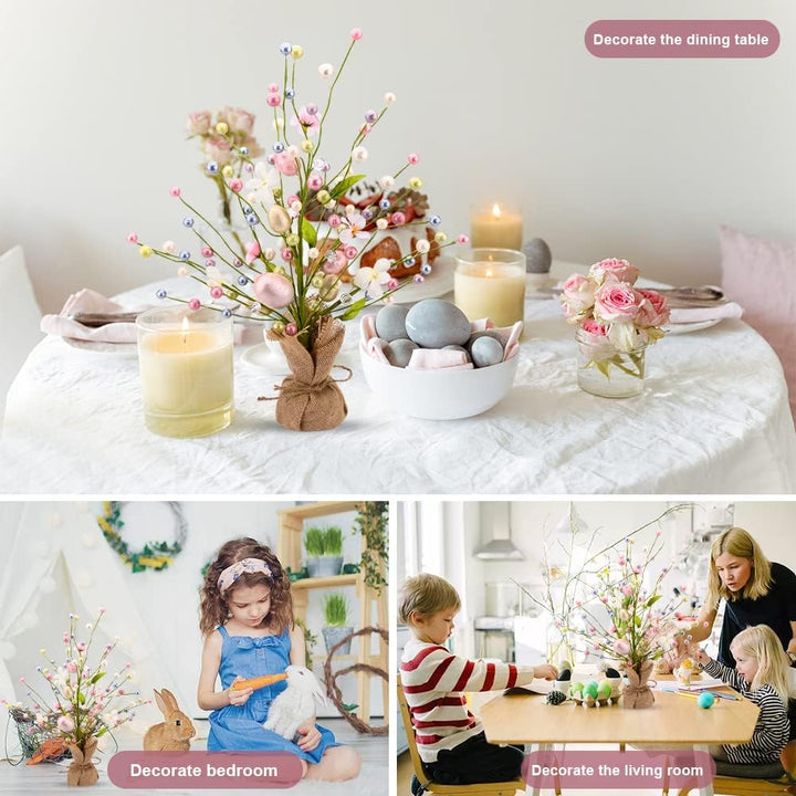 Ostern Beleuchteter Baum 46cm Lichterbaum Lichterzweige für Innen LED-Osterdekoration Baum Batterieb