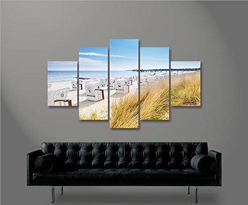 islandburner Bild Bilder auf Leinwand Strandkorb Strand Meer MF Urlaubsfeeling XXL Poster Leinwandbi