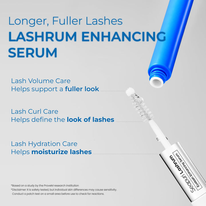 Seapuri Lashrum Wimpernverstärkungsserum | Wimpernwachstumsserum mit Koffein, Peptiden und Biotin |