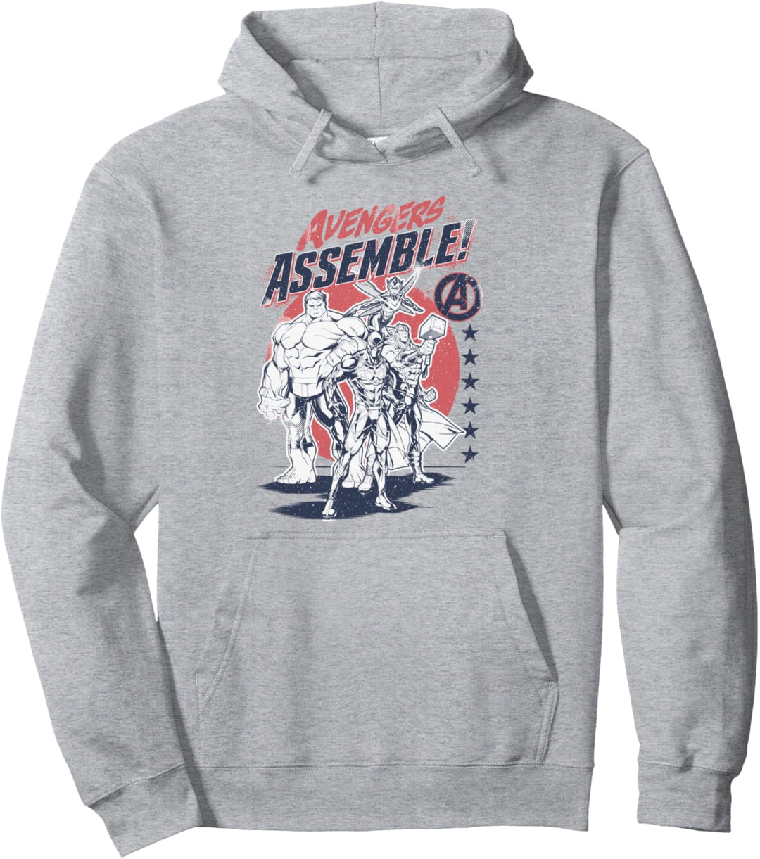 Marvel Avengers Assembled Team Illustrated Light Pullover Hoodie