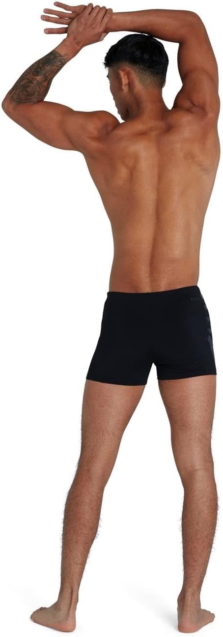 Speedo Herren Boom Logo Splice Aquashort (1er Pack) 3 Schwarz/Oxid Grau, 3 Schwarz/Oxid Grau
