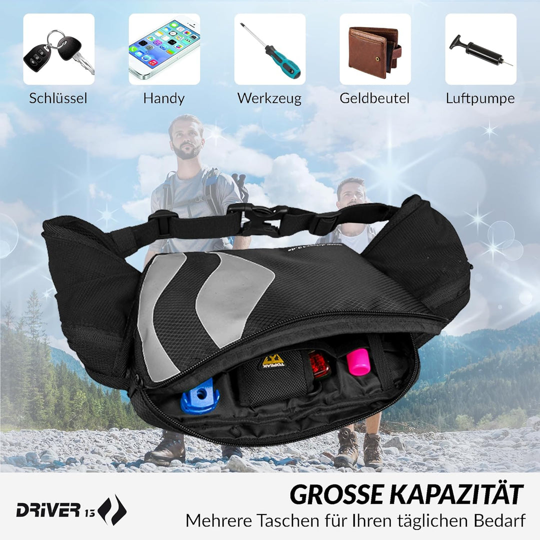 Driver13 Hipo Pack Hüfttasche 3L schwarz Bauchtasche für Bike-Touren & Trails, Hüftgurt, Hüftgurttas