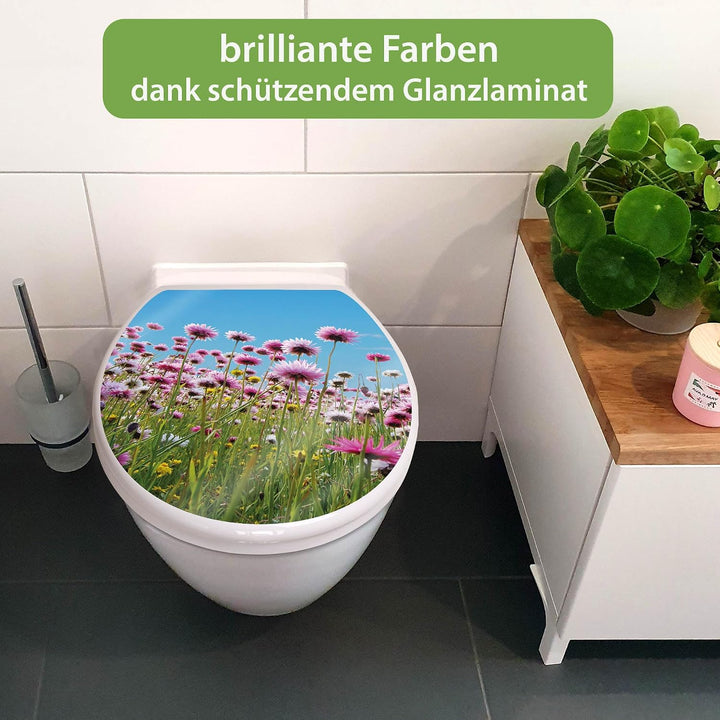 banjado Toilettendeckel mit Absenkautomatik 44,5x37cm - Soft Close Toilettensitz - WC Sitz mit Absen