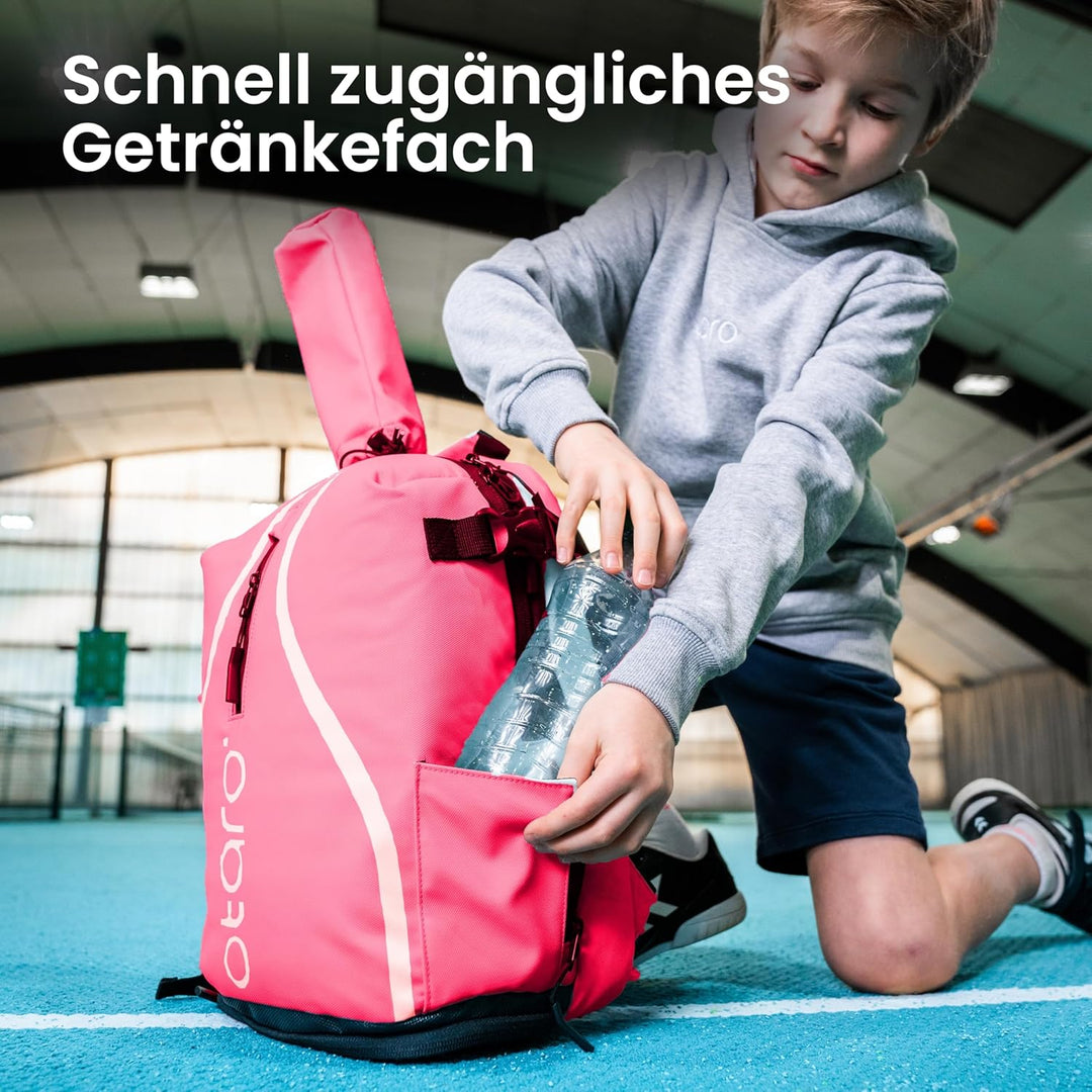 Otaro Tennisrucksack Kinder (19L) | Premium | Inkl. Separierten Schuhfach & Schlägerschutz | Deutsch