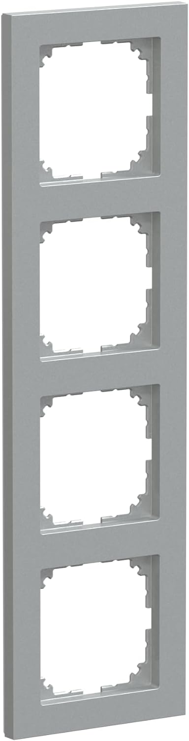 Schneider Electric Merten MEG4040-3660 M-Pure Rahmen 4-fach für Steckdosen und Schalter, Aluminium 4