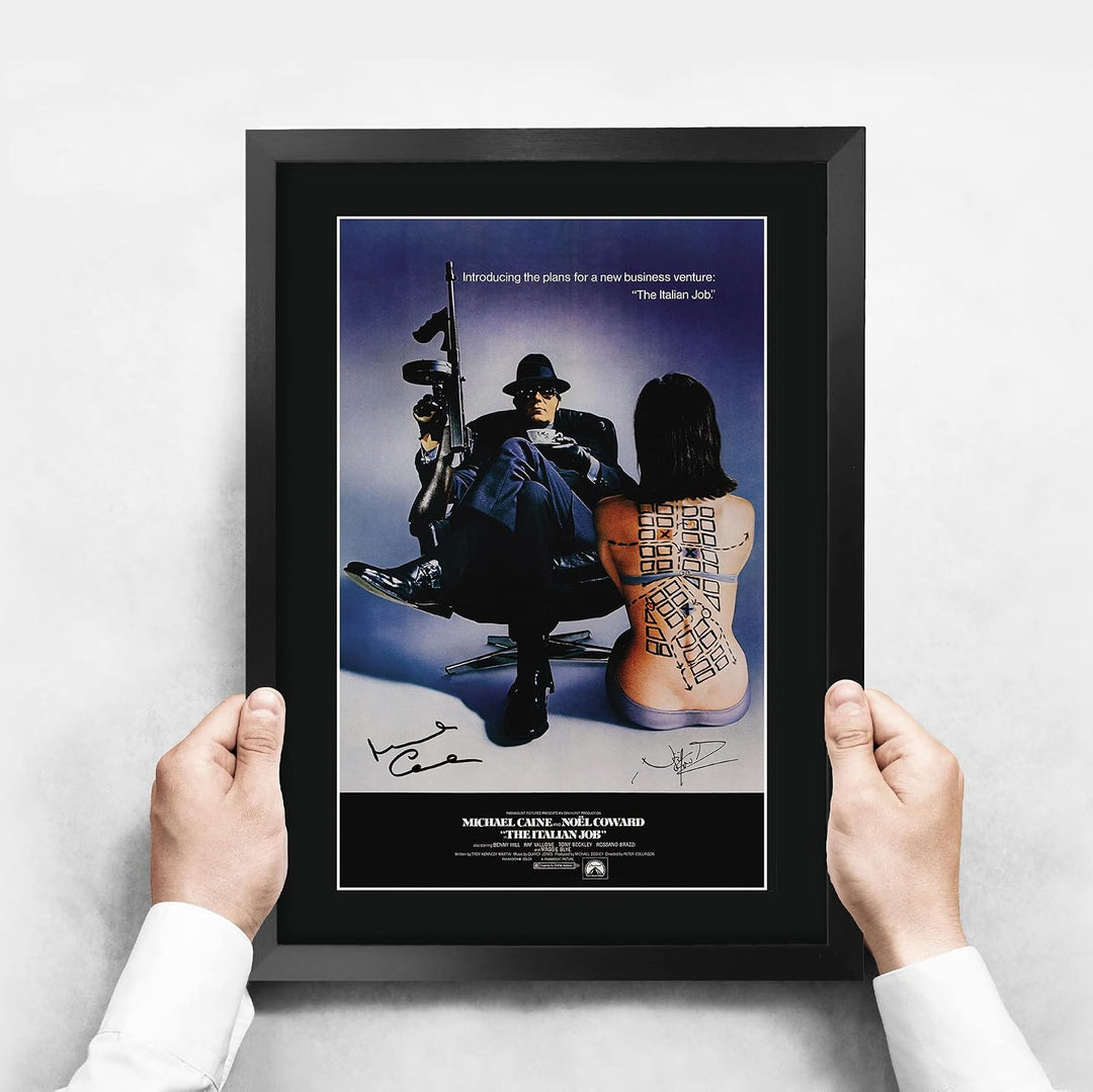 HWC Trading Poster, Motiv: The Italian Job The Cast Michael Caine Noel Coward, gedrucktes Autogramm,