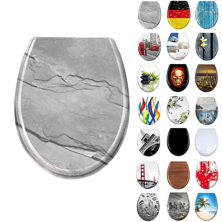 LARS360 Toilettendeckel WC Sitz mit Absenkautomatik, Toilettendeckel aus Antibakteriellem Duroplast,