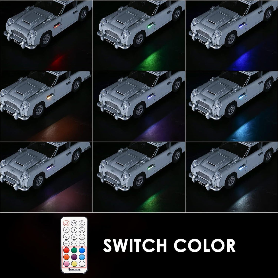 BRIKSMAX Led Beleuchtungsset für James Bond Bricks Spielzeug Aston-Martin DB5 10262 (Mit Fernbedienu