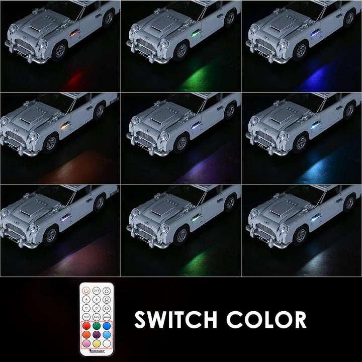 BRIKSMAX Led Beleuchtungsset für James Bond Bricks Spielzeug Aston-Martin DB5 10262 (Mit Fernbedienu