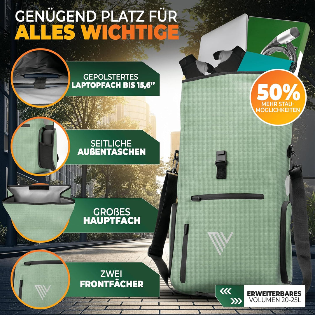 MIVELO 3in1 Fahrradtasche für Gepäckträger I Rucksack &amp; Gepäckträgertasche hinten - in 15 Sekunden u