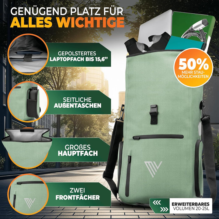 MIVELO 3in1 Fahrradtasche für Gepäckträger I Rucksack &amp; Gepäckträgertasche hinten - in 15 Sekunden u