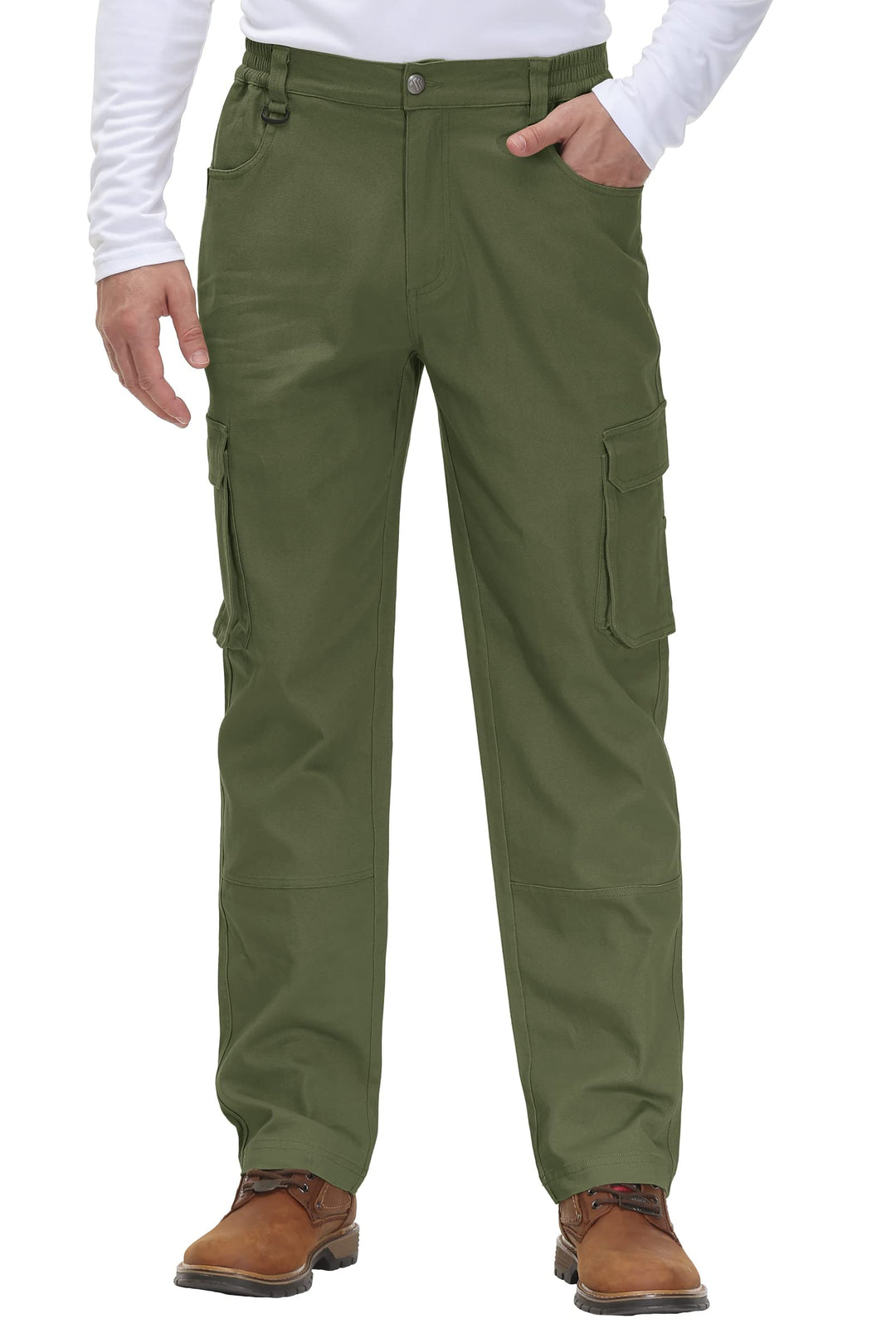 YSENTO Herren Cargohose Männer Arbeitshosen Stretch Chino Kargohosen Vintage Baggy Hosen Baumwolle 4