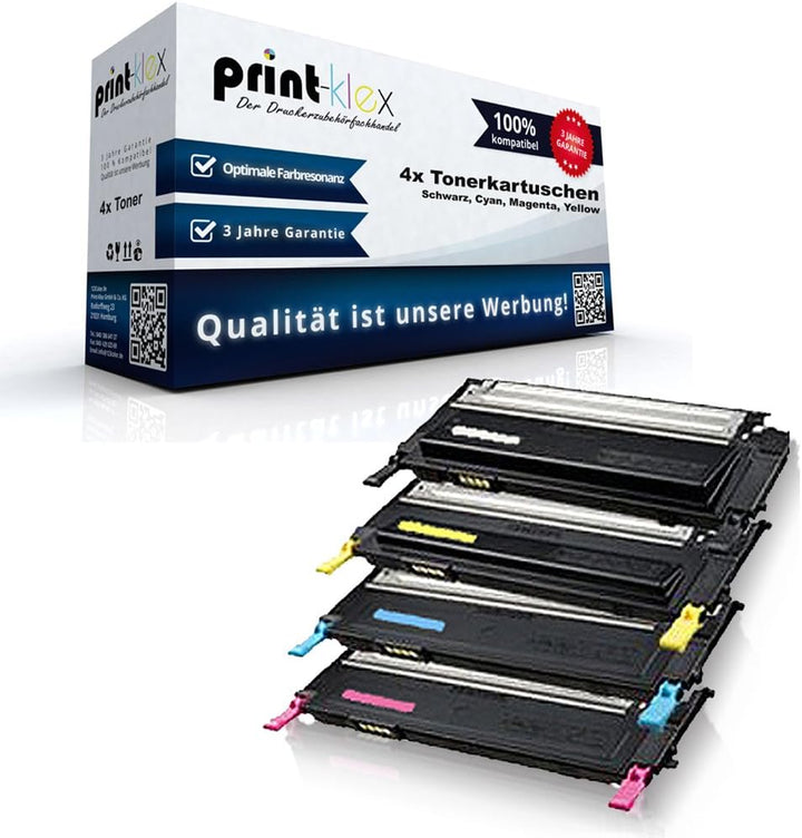 4X Print-Klex Tonerkartuschen kompatibel für Samsung CLP-310 CLP-310K CLP-310N CLP-310NK CLP-315 CLP