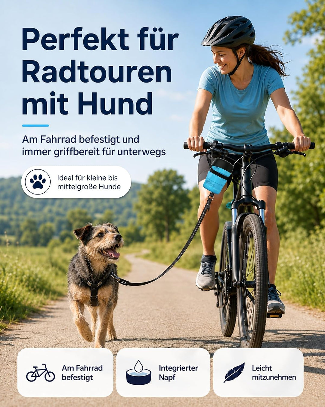lesotc 520ml Hundetrinkflasche für unterwegs, Faltbare Hund Auslaufsicher Wasserflasche, Hunde Wasse