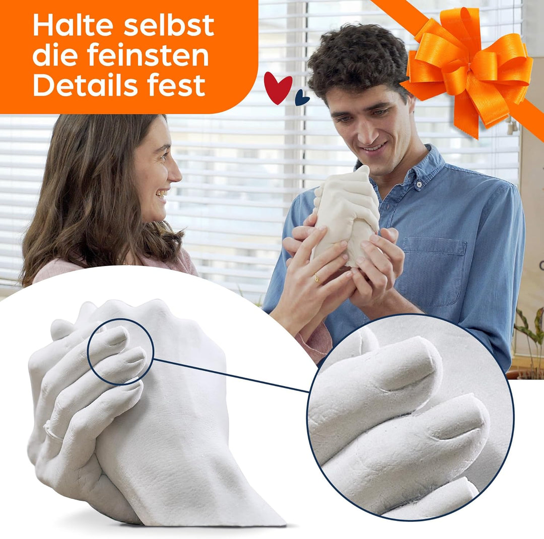 Handabdruck Set für Paare 3D Handabdruck Set für 2 Erwachsenen Hände Jahrestag Geschenk für Sie und