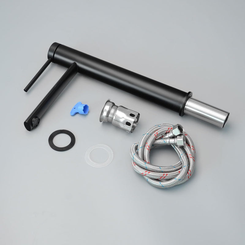 PHASAT Wasserhahn Bad Hoch Aufsatzwaschbecken Armatur, Mischbatterie Einhebelmischer Waschbecken Arm