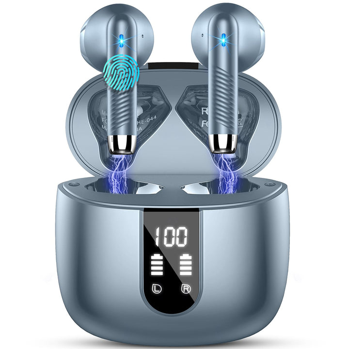 Bluetooth 5.3 Kopfhörer, In Ear Kopfhörer Kabellos mit 4 Mic, 48H Tiefer Bass Spielzeit Wireless Ear