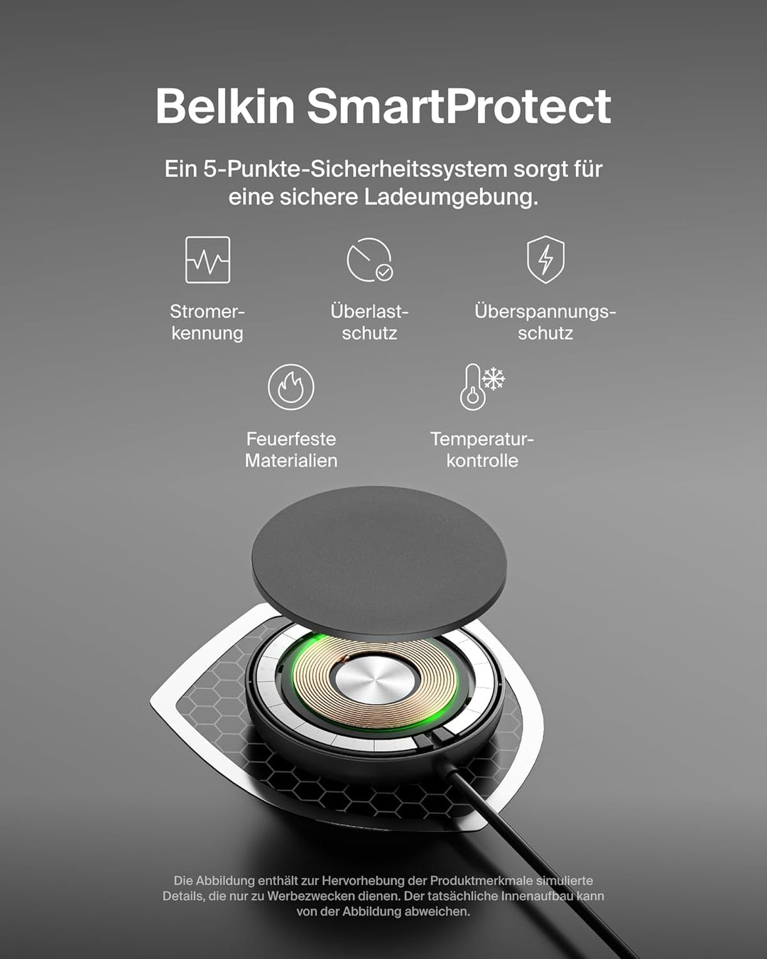 Belkin Magnetisches Kabelloses Ladegerät (15W) mit Ständer – zertifiziertes MagSafe Ladegerät, Qi2 L