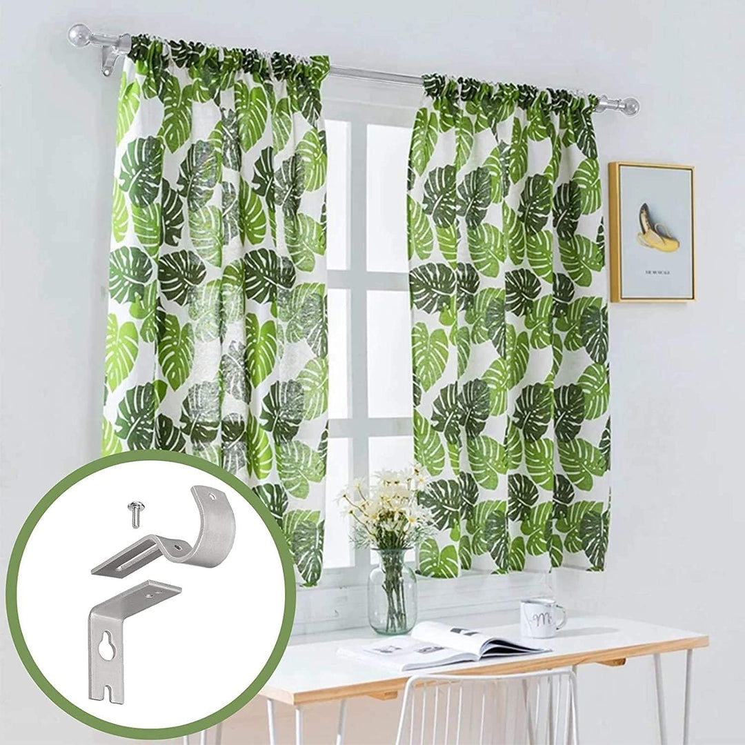 HARRMS Gardinenstange Ausziehbar, 76-221cm, Gardienenstangenset Silber 1 läufig, Verstellbare Vorhan