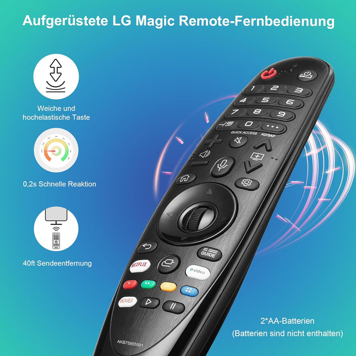 Ersatz für LG Magic Remote MR19BA/MR20GA mit Zeiger und Sprachfunktion Universalfernbedienung Kompat