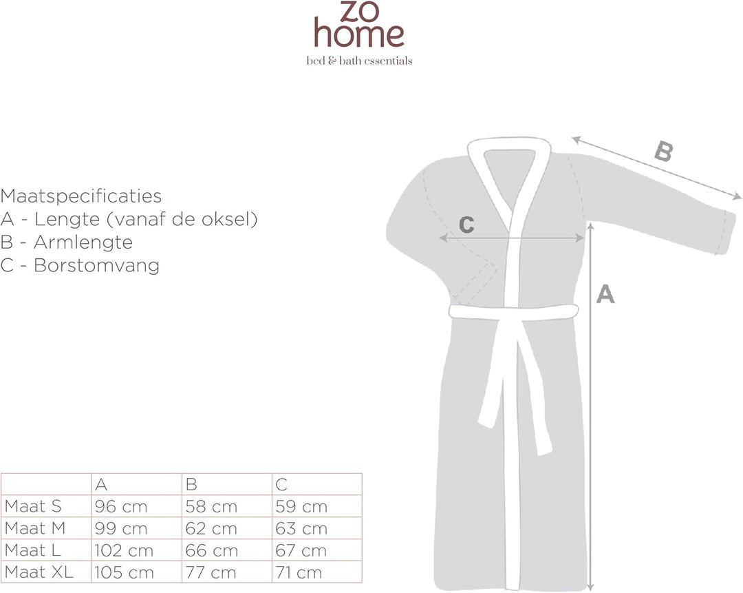 Zo!Home Zohome Siberian White Tijger Bademantel/Morgenmantel 0x0 – Weicher & Warmhaltender 100% Poly