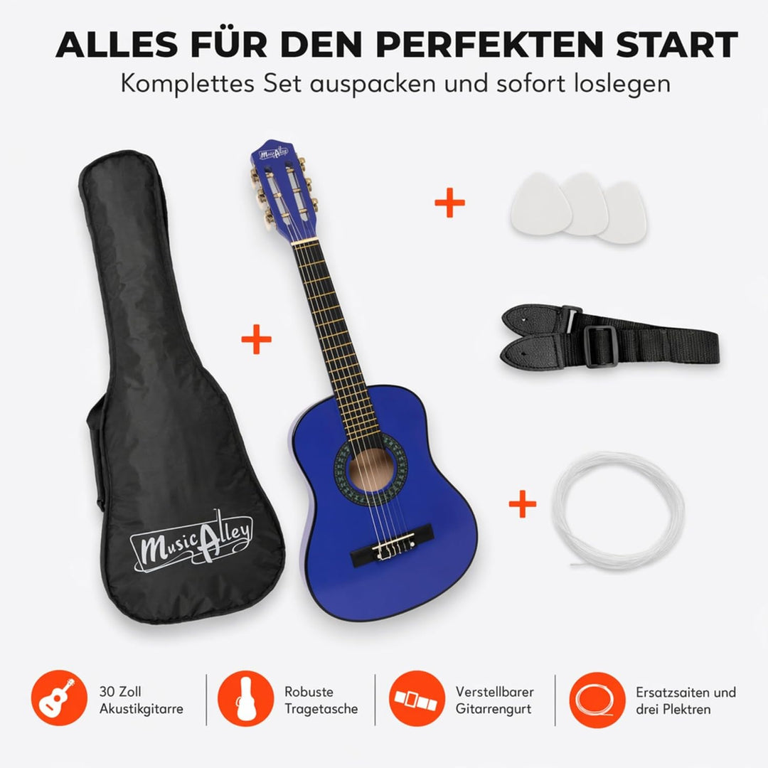 Music Alley MA-52 Classical Acoustic Guitar Kids Guitar and Junior Guitar Blue, Blue