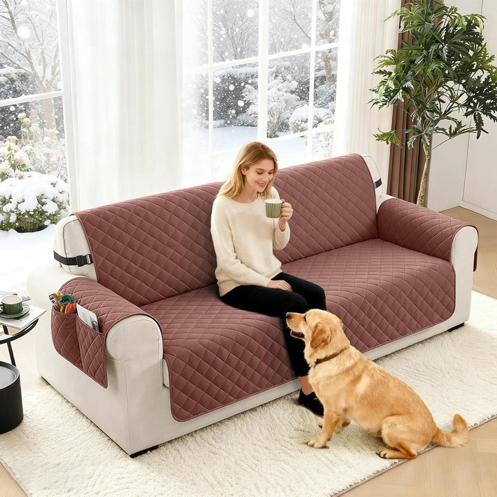 TAOCOCO Sofa Überzug, Sofabezug Wasserdicht Mit Gummiband，Wohnzimmer Anti-Rutsch Gepolsterter Sofasc