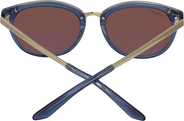 Serengeti Unisex Jodie Sonnenbrille, Glänzendes Kristallglas, Fed Blue Shiny Light Gold Metall, M