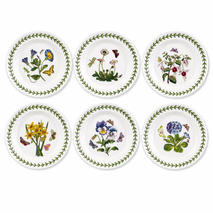 Portmeirion Home &amp; Gifts BG05082 Botanic Garden Beilagenteller, 16,5 cm, 6 Stück, Weiss