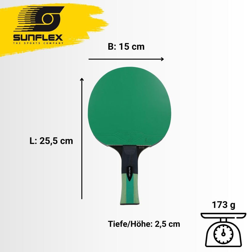 Sunflex® Color COMP G50 Tischtennisschläger | Tischtennis Racket Bat TT Profi Wettkampfschläger | an