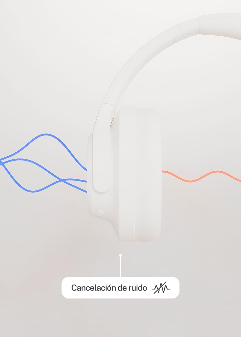 CREATE / Headphones ANC Studio/Kabellose Kopfhörer mit Kopfbügel Cremeweiss/Geräuschunterdrückung, z