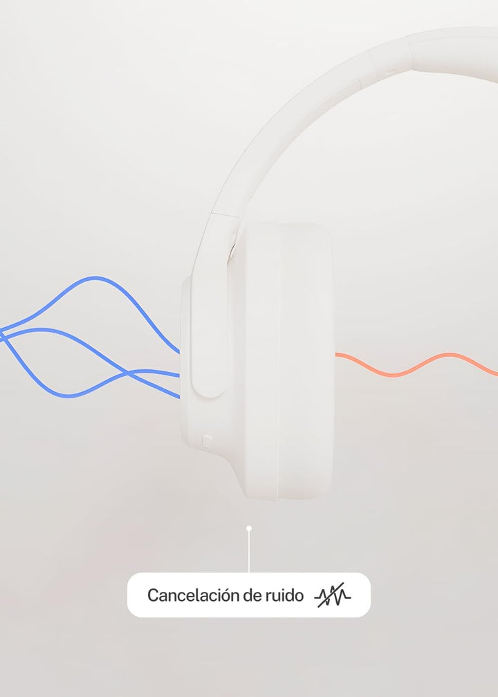 CREATE / Headphones ANC Studio/Kabellose Kopfhörer mit Kopfbügel Cremeweiss/Geräuschunterdrückung, z