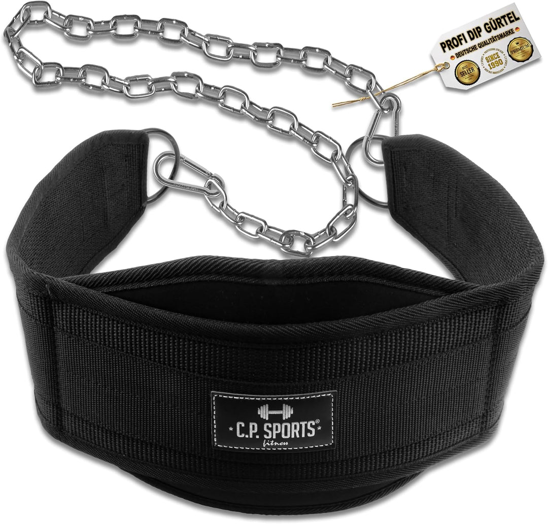 C.P.Sports Dip-Gürtel Standard | Dipgürtel – Dip Belt bis 250kg für Klimmzüge, Squats, Fitness, Kraf
