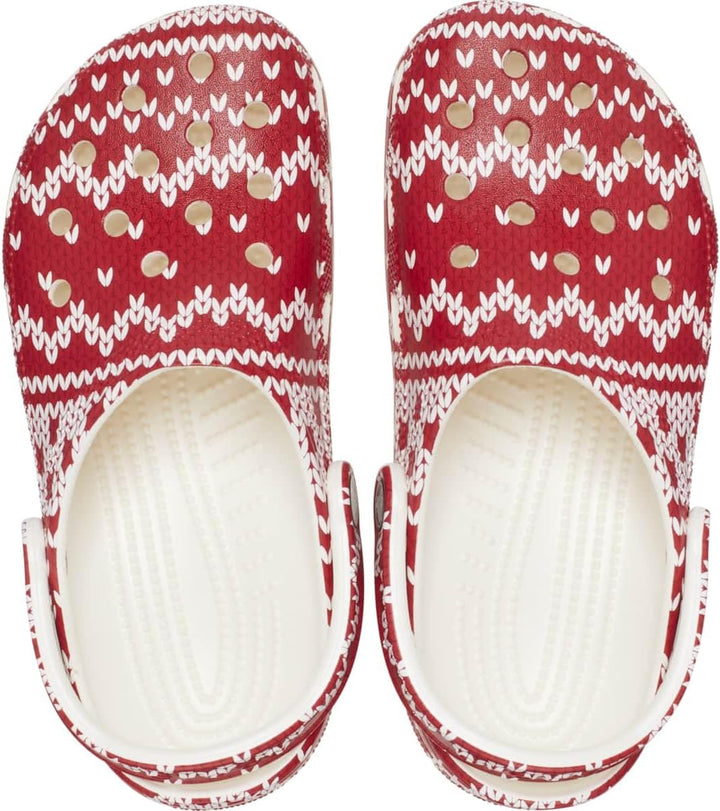 Crocs Unisex Classic Retro Resort Clog 34/36 EU Holiday Sweater Print, 34/36 EU Holiday Sweater Prin