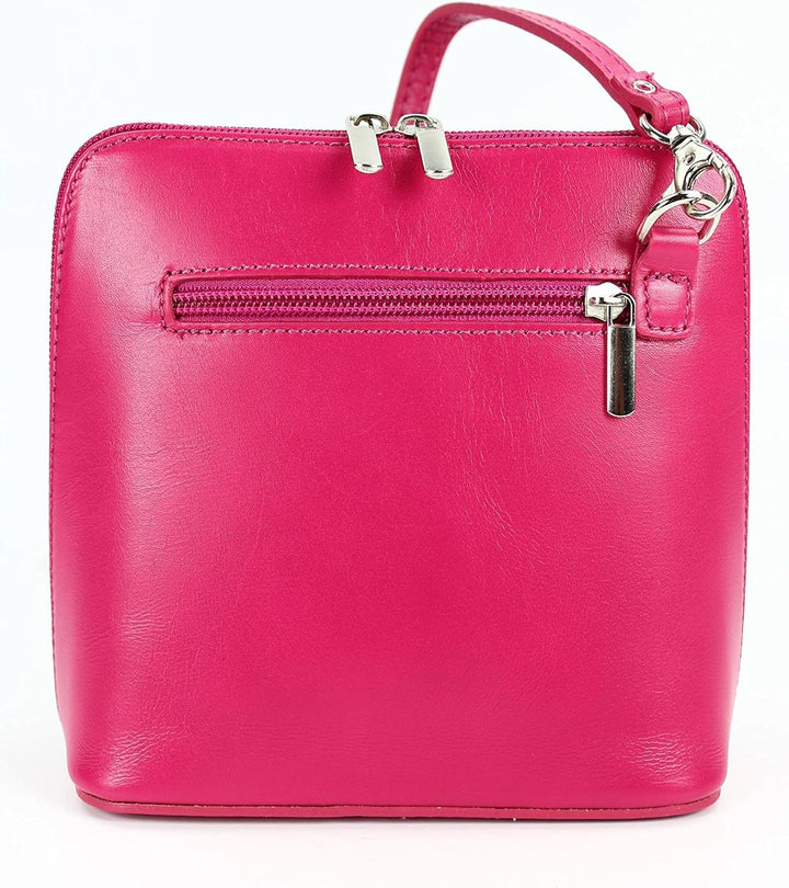 Belli italienische Ledertasche Damen Umhängetasche klein Handtasche Schultertasche Abendtasche in pi