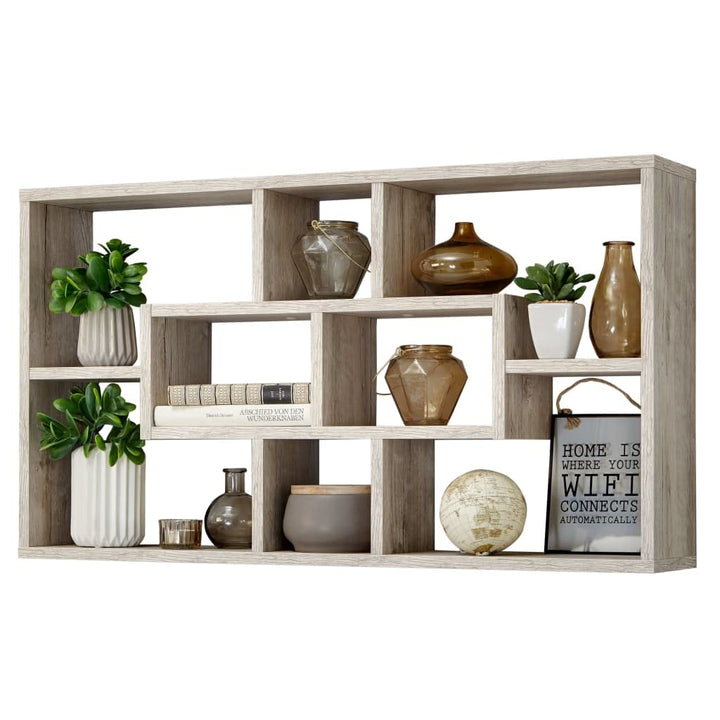 FMD Möbel, 289-001 Lasse Wandregal, holz, sandeiche, masse 85.0 x 16.0 x 47.5 cm (BHT) Standard, Sta