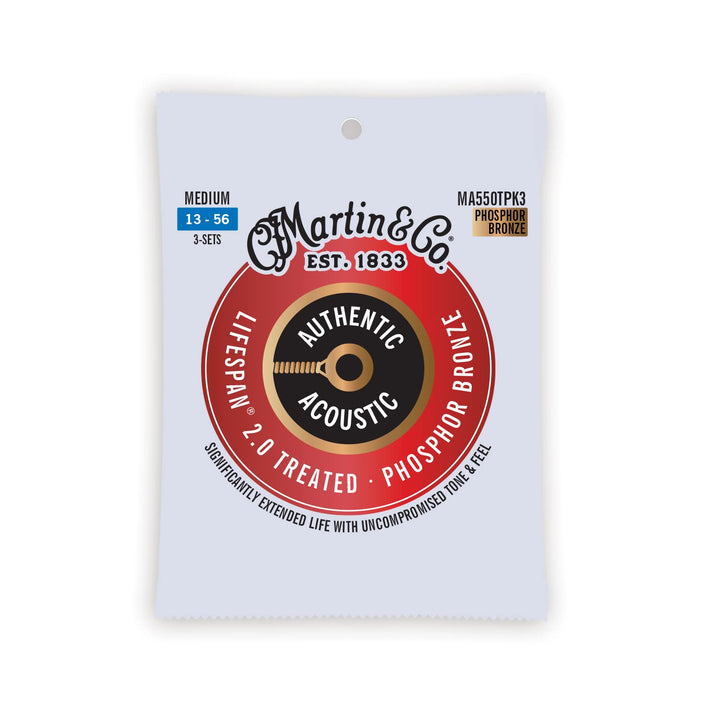 MARTIN Cordes Pack de 3, Medium, 92/8 Medium Phosphor Bronze Packung mit 3, Medium Phosphor Bronze P