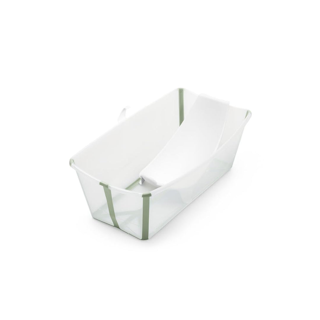 Stokke Flexi Bath (Transparent Green) mit Newborn Support - Robust &amp; einfach zu verstauen - Bequem f