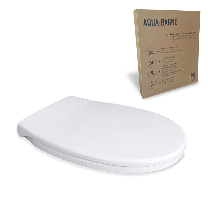 Aqua Bagno WC Sitz mit Absenkautomatik - O Form - Toilettensitz abnehmbar-Universal - weiss - Toilet
