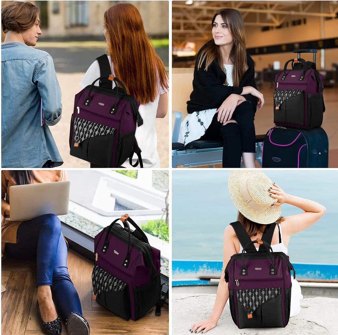 Rucksack Damen, Schulrucksack mit Laptopfach für 15.6 Zoll Laptops, Business Rucksack für Arbeit, Le