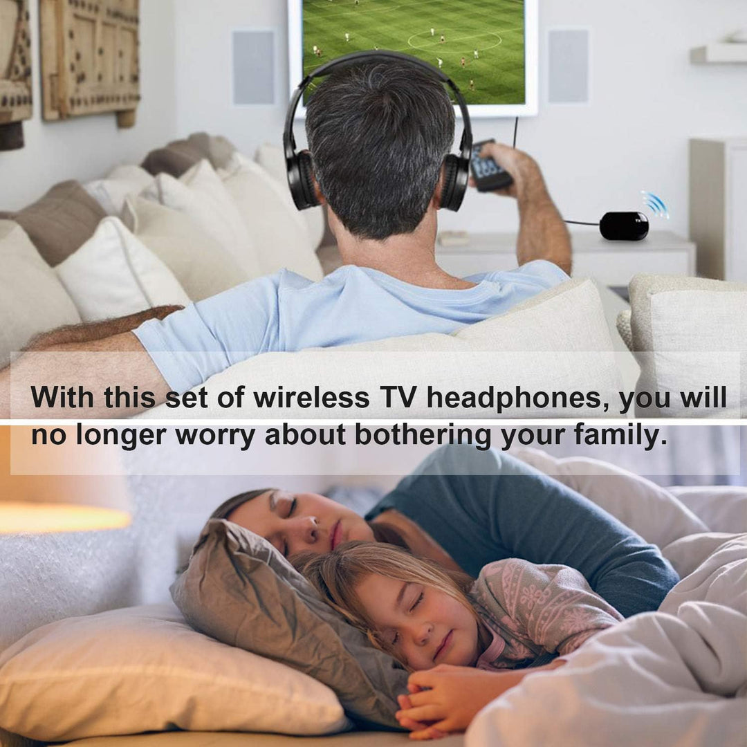 Kabellose Stereo-Kopfhörer für TV, Over-Ear-Headset Kabelgebundene Kopfhörer mit Sender, 20-30m kabe