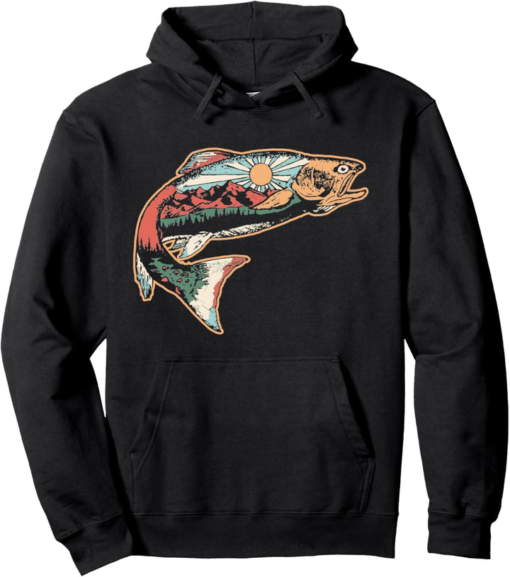 Trout Outdoor Illustration Series - Green Desert Pullover Hoodie